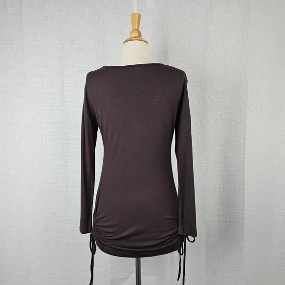 Versace Sequin Long Sleeve Ruched Side-Tie Top - Picture 8 of 10